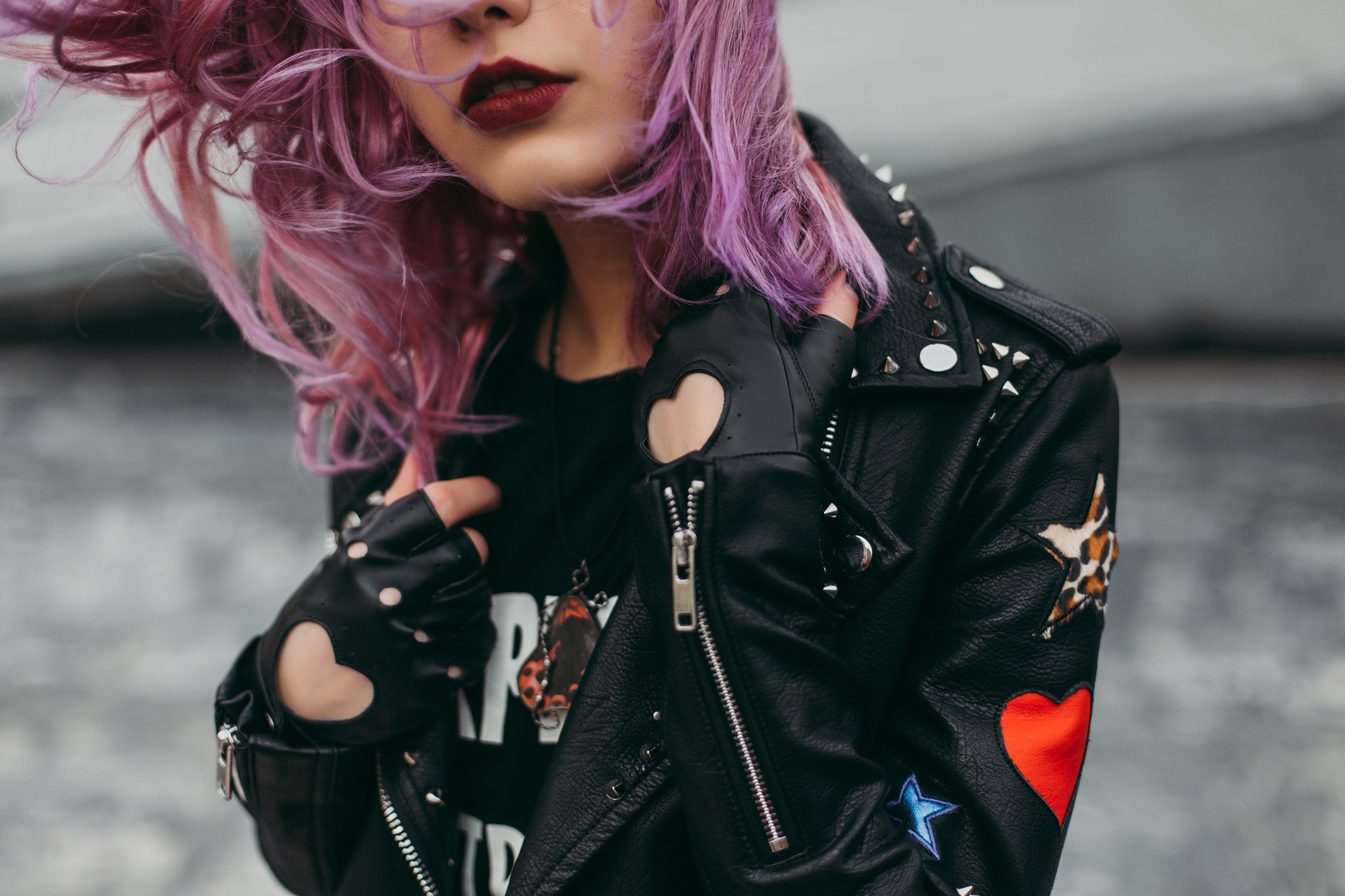 grunge girl purple hair